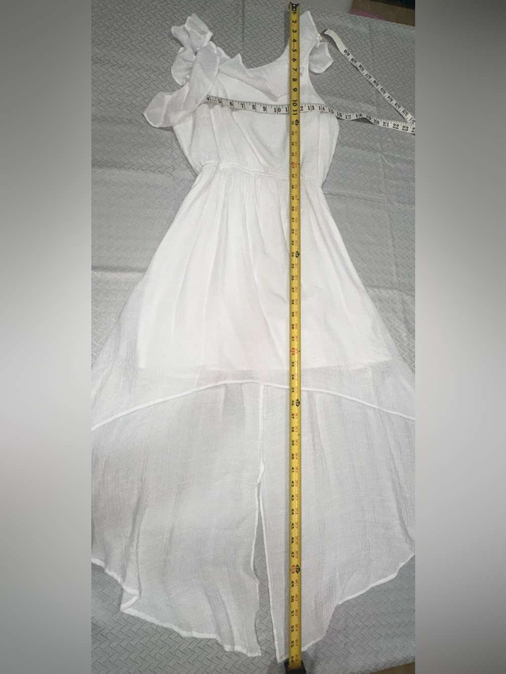 The Edit White Ruffle Strap High-Low Summer Dress